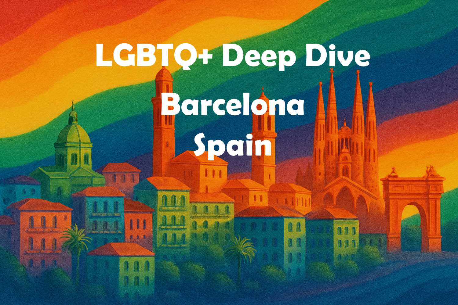 Gay Pride Cityscape Barcelona Spain