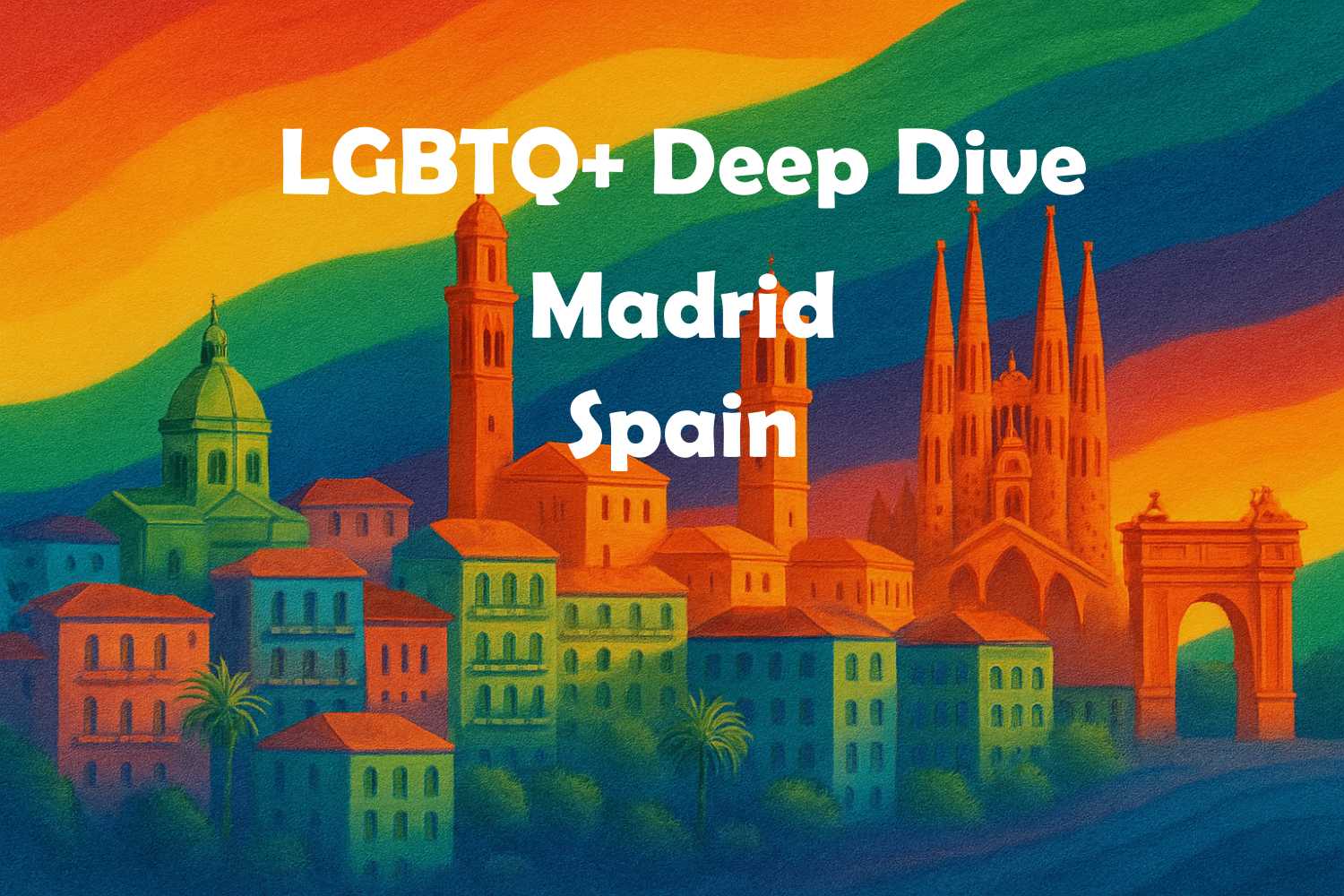 Gay Pride Cityscape Madrid Spain