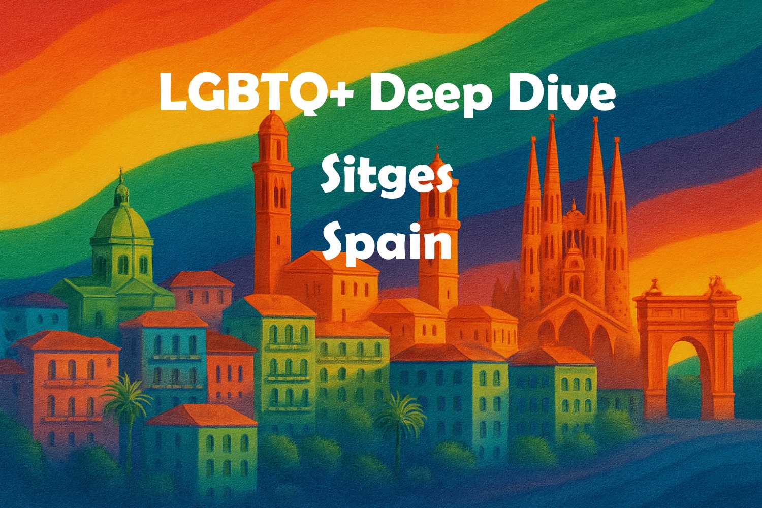 Gay Pride Cityscape Sitges Spain